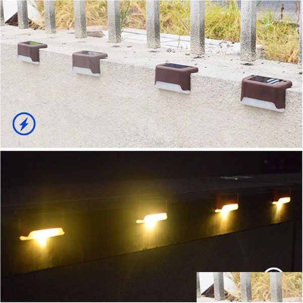 Lampes murales extérieures Lampes solaires de pont Lumière de pédale Clôture LED étanche extérieure adaptée aux terrasses escaliers pass de jardin et chute Dhuz3