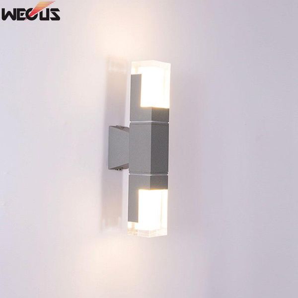 Lámparas de pared para exteriores (WECUS), lámpara de luz Led de aluminio fundido a presión, luces de porche arriba y abajo, soporte de 10W