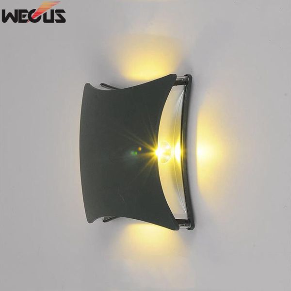 Lámparas de pared para exteriores (WECUS) Lámpara a prueba de humedad, luz de aluminio LED12W impermeable para pasillo/pasillo