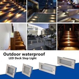 Buiten Wall Light 3W 6W Waterdichte LED ingebed rechthoek Hoeklamp voor balkon Aisle Gate Garden Porch Yard Stapstair Licht