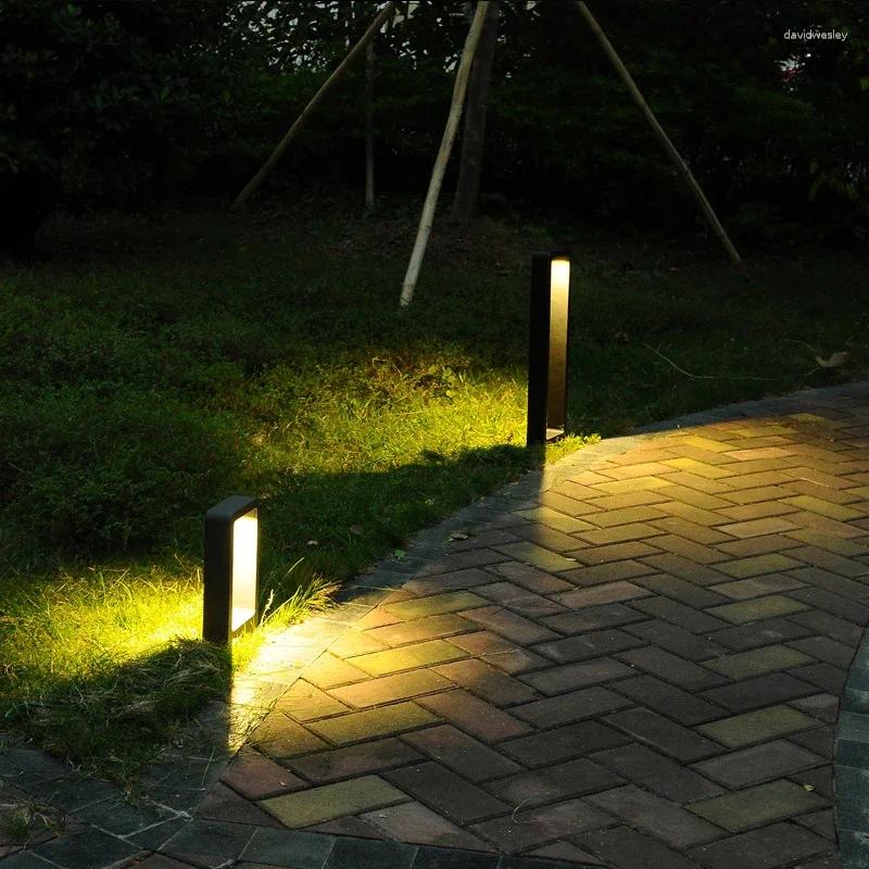 Luz LED cuadrada para césped, impermeable, para exteriores, paisaje, jardín comunitario, patio, Villa, pastizales, carretera, lámpara de aluminio