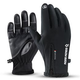 Waterdichte outdoorhandschoenen winter touchscreen heren dames winddicht warm rijden rits sport plus fluwelen bergskiën DB03279V