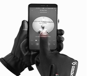 Gants imperméables extérieurs Men d'écran tactile hivernal Femmes à la fermeture du vent Clouteur à la glissière plus en velours ski de montagne DB037549562193486