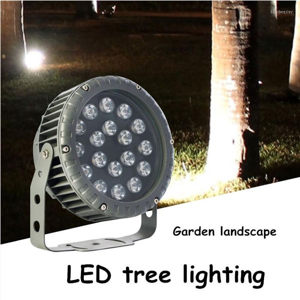 Luz impermeable al aire libre redonda LED rueda de inundación S árbol iluminación de vallas publicitarias lámpara de jardín para césped de aluminio 6w 9w 12w 18w