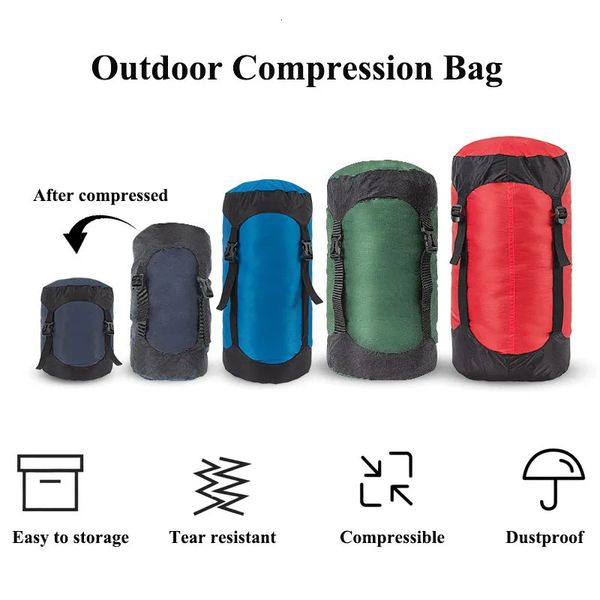 Sac de couchage imperméable extérieur sac de compression sac de rangement de camping sac de compression sac pour sac à dos voyage randonnée 240116