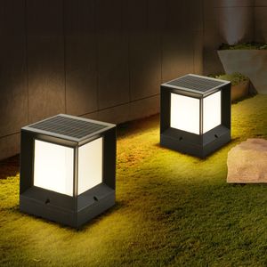 Outdoor Waterdichte Zonne-energie Pijler Licht Tuin Villa Yard Post Zonne-landschap Verlichting Tuin Hoofdpoort Decoratieve Verlichting