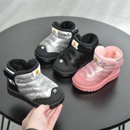 Bottes de neige pour bébés filles et garçons, chaussures chaudes en peluche, imperméables et coupe-vent, en coton, pour nourrissons et tout-petits, hiver