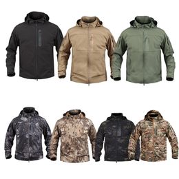 Outdoor Softshell Outdoor Hoody Jacket Woodland Hunting Shooting Tactical Camo Coat Combat Clothing Camouflage Camouflage Windscheiding NO05-207