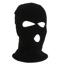 Outdoorcycling Hilo acrílico Máscara de cara completa Bicicleta de esquí Bike Mask Cap Invierno Balaclava Hood Army Tactical 3 Hole278Q