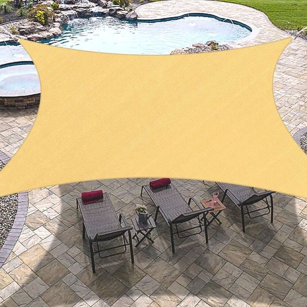 Lignes extérieures Recangle Shade Sails Patios 10 x 13 pi Soleil UV Blocking Cauve, Sunshades pour la cour, jardin de pelouse et toutes les activités de plein air, sable