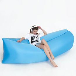 Canapé gonflable d'extérieur, ultraléger, Portable, tapis de Camping de plage, sac de couchage, canapé-lit pliable à Air