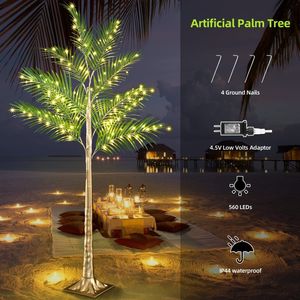 Luces LED para exteriores, palmeras para jardín, impermeables, decoración de Navidad, patio, fiesta, árbol luminoso, lámpara, luces de paisaje para patio