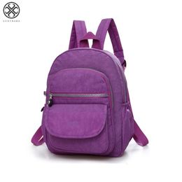 Outdoors Packs Mini Backpack Sac à dos imperméable en nylon Rucksack Travel School College Bookbag Bands Purse for Women Girls (Purple)