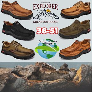 Outdoors Runners Baskets de sport pour hommes, chaussures de créateur, chaussures de montagne en cuir antidérapantes et résistantes à l'usure, respirantes et évacuant la transpiration, grandes tailles 38-51