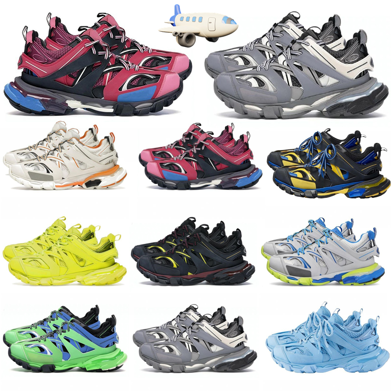 Chaussures d'extérieur Chaussures de créateurs Track 3.0 Baskets Femme Baskets Paris Triples Noir Blanc Gris Bleu JAUNE Plateforme Tracks 3 Sports EUR 35-45