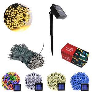 Guirnalda de luces solares para exteriores 100 200 300 LED 8 modos Lámpara solar impermeable para jardines Fiesta de bodas Árbol de Navidad de San Valentín Decoración del hogar