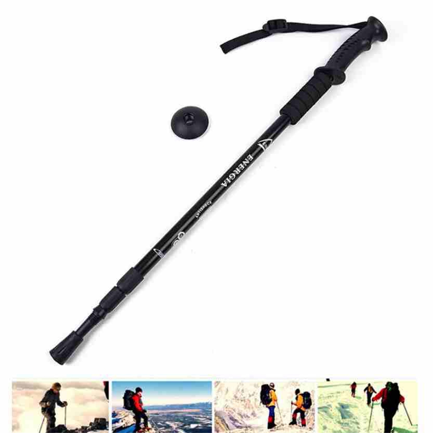 Outdoors Trumpet Trekking Poles Telescopic Alpenstock Aluminum alloy Foldable Straight Handle Hiking Walking Stick ZZA2502 10Pcs