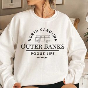 Outer Banks North Carolina Sweatshirt Pogue Life Hoodies Outer Banks Paradise On Earth Hoodie Obx Crewneck Sweatshirts Dames Top 211117