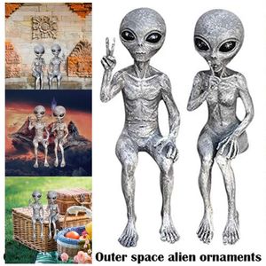 Statue d'extraterrestre de l'espace, ensemble de Figurines martiens pour la maison, intérieur et extérieur, ornements de jardin, miniatures 2348