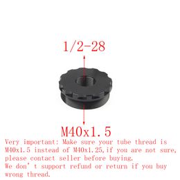 Buitendraad M40*1.5, binnendraad 1/2-28 of 5/8-24, brandstoffilter zwart aluminium eindkapafdekking voor 1,7x10 inch oplosmiddelvanger