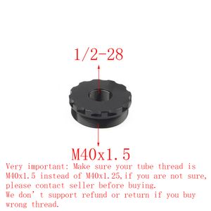 Outer Thread M40*1.5, Inner thread 1/2-28 or 5/8-24, Fuel Filter Black Aluminium End Cap Cover for 1.7x10 Inch Solvent Trap