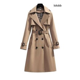 Bovenkleding burberies burbreries burberriness S Mode 4XLBrand Nieuwe Lente Herfst Dame Lange Vrouwen Trenchcoat Dubbele Tops Breasted Kaki Jurk losse Jassen S0 D285