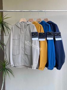 Vêtements d'extérieur Designer Badges Zipper Chemise Veste Lâche Style Printemps Automne Hommes Top Oxford Respirant Portable High Street Stones veste Vêtements Jacke TAILLE AMÉRICAINE