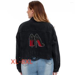 Vêtements d'extérieur plus taille 4xl 5xl 6xl 7xl 8xl veste hiver pour les femmes imprimées à talon élevé Abrigos Para Mujeres Chamarra Dama Jeans Outwears