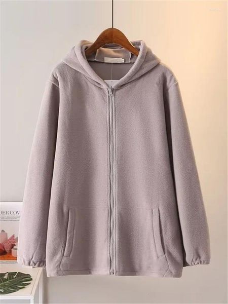 Ropa de abrigo de talla grande para mujer, chaqueta de felpa de invierno, acolchada, gruesa, con capucha, con cremallera, Tops básicos informales, abrigos de algodón XL-4XL