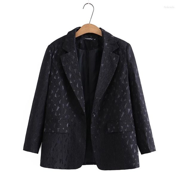 Vêtements d'extérieur grande taille XL-5XL femmes col en v printemps automne Blazers à manches longues dames tenue de bureau Vintage