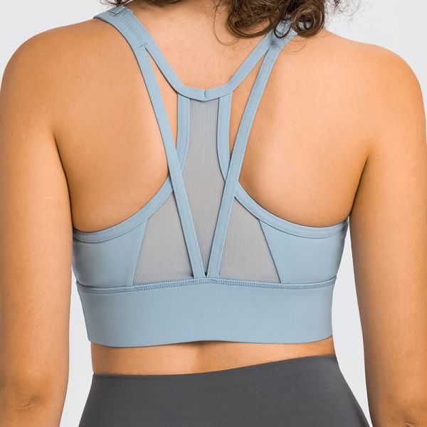 Outfit Abs Loli Mesh Racerback Sujetadores deportivos acolchados para mujeres de alto soporte sin cables entrenamiento Running Yoga Bra