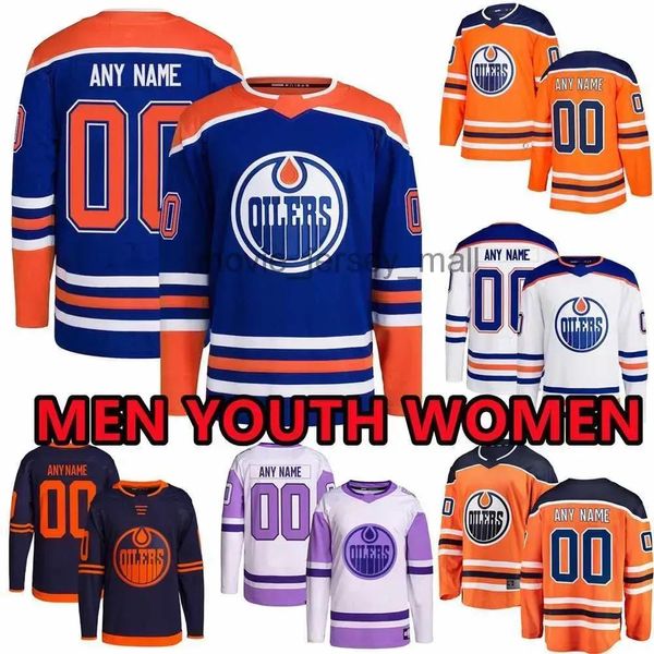 Outfit Edmonton''Oilers''Maillots de hockey personnalisés pour hommes 21 Klim Kostin 27 Brett Kulak 28 Ryan Murray 10 Derek Ryan Shore 74 Stuart Skinner 41