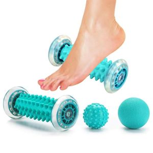 Tenue de pied de pied Massageur Massage Roller Balls Kit Yoga Sport Fiess Ball pour la jambe à main Back Pain Thérapie de tissu profond Point de déclenchement Récupération