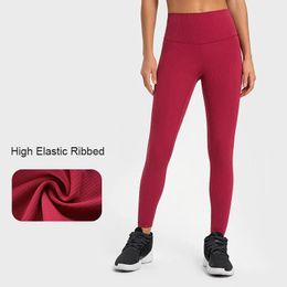 Outfit L362 – pantalon de Yoga taille haute côtelé, Leggings Nude Sense, pantalon de survêtement doux pour femmes, serré, course à pied