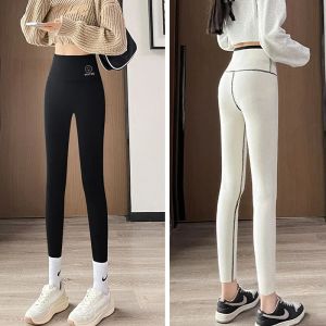 Outfit Winter Naadloze legging Dames Hoge taille Zwarte sportpanty Mode-outfits Thermische comfortabele afslankende yogabroek