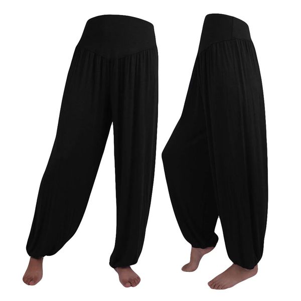 Atuendo para mujeres pantalones de yoga elástico suelto algodón de algodón suave yoga deportes baile harén pantalones grandes tamaños 3xl flores fiess deportivos pantalones de chándal