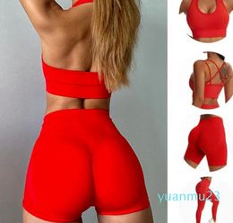 Outfit Yoga-Outfits Yoga-Outfits Nahtloses Yoga-Set Zweiteiliges Set Damen-Trainingsset Weibliche Fitness-Outfits Top Sport-BH Legging Active Wear Gym-Kleidung