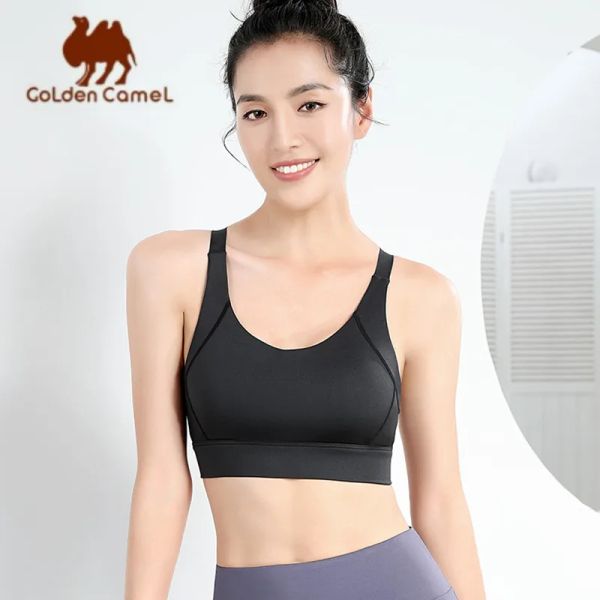 Trajes Golden Camel Yoga Bras Ropa interior de yoga para mujer Chaleco a prueba de golpes Antiflacidez Deportes Running Fiess Gym Bra para mujer Ropa