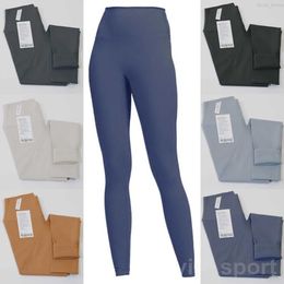 Tenues Lu Align Lu Femme Jogging Long Pantalon de survêtement Fitness Yoga Pantalon Fille Épaississement Pantalon Haute Taille Nue Pleine Longueur Respirant Slim N