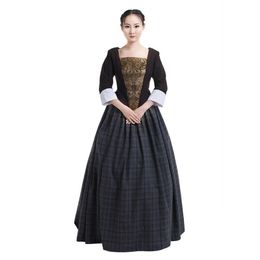 Disfraz de cosplay de la serie de televisión Outlander, disfraz de cosplay de Claire Fraser, vestido escocés 233Y