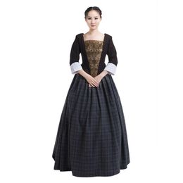 Disfraz de cosplay de la serie de televisión Outlander, disfraz de cosplay de Claire Fraser, vestido escocés 224k