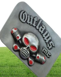 Boucle de ceinture de Club de moto Outlaws Skull MC SWBY509, adaptée à une ceinture de 4cm de large avec stock continu 8666681
