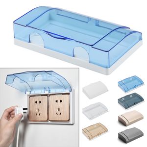 Uitlaatafdekkingen 86 Type dubbele socket schakelaar Protector Elektrische plugafdekking Kind Veiligheidsdoos Waterdicht Splash Box Power stopcontacten Badkamerbenodigdheden 230404