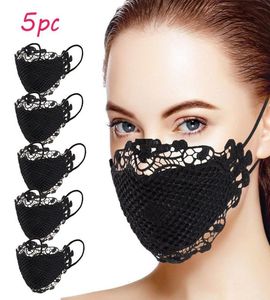 Masque buccal lavable et réutilisable avec application de dentelle délicate Facemask2931861