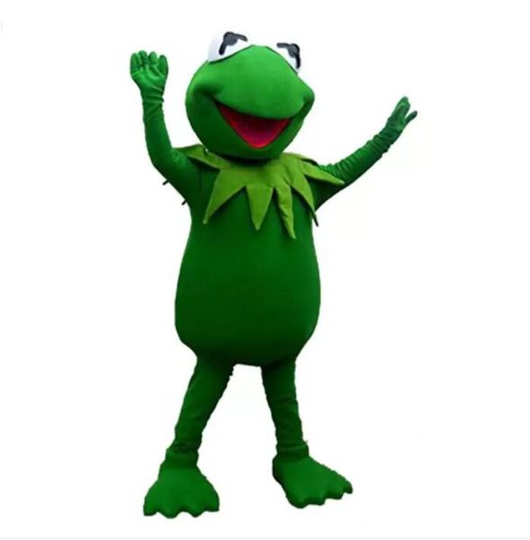 Outlets Kermit Frog Mascot Costume Christmas Halloween Cartoon para fiesta de cumpleaños funning dress party dragon Christmas
