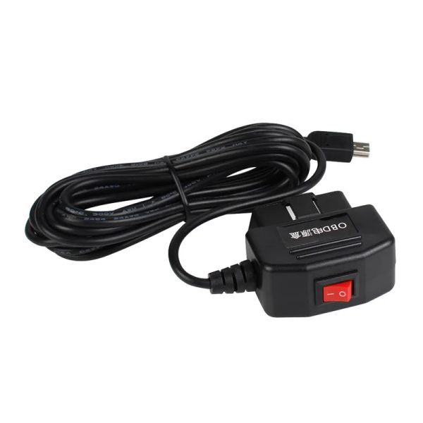 Salida 5V 3A Mini Micro 5pin Ports USB USB CAR OBD Adaptador Caja de alimentación de encendedor con cable de interruptor de 3.5 m para la carga de la cámara del tablero