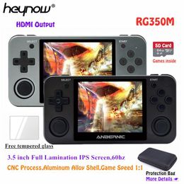 Uitvoer Volledige weergave 3.5 "IPS -scherm Linux OS RG350m Retro Game Console Metal Shell PS1 Arcade Emulator RG350 Gaming Player draagbare spelers