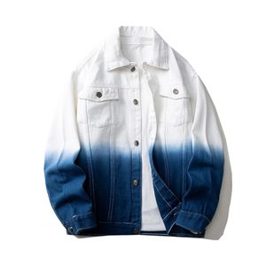 Vêtements d'extérieur pour hommes Denim manteau printemps automne loisirs couleur dégradé chaud manteau hommes coupe-vent mâle jean vestes haut Style coréen 240110