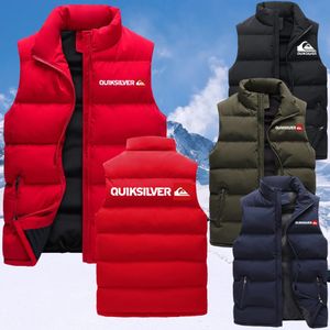 Outwear hiver chaud hommes ski gilet résistant au froid léger sans manches tissu de sport col montant fermetures à glissière rembourré gilet manteau 240109