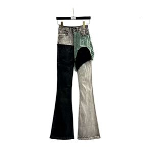 Ouwen heren en dames |Splitte Coating Borde Wax Fabric Design Long Horn Style Trendy en Personalise Dames Jeans